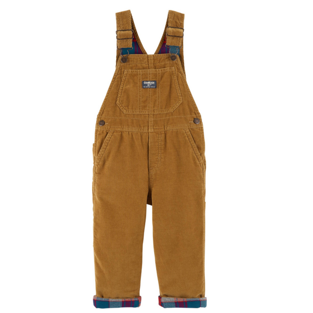 Oshkosh Baby Boy 6-9 Months Corduroy Overalls Flannel Lined NWT